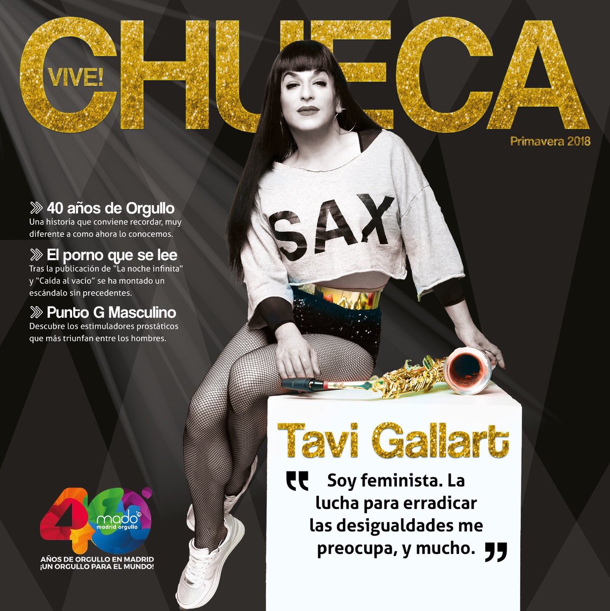 TaviGallart's tweet photo. Ya ha salido el ejemplar de PRIMAVERA de la nueva revista trimestral "VIVE!CHUECA"...
Estoy muy emocionada y muy agradecida de ser la portada de este nuevo número. Os animo a leer mi entrevista y comentamos! 🎷😉 #Chueca #vivechueca https://t.co/wuJaRxNZtI
