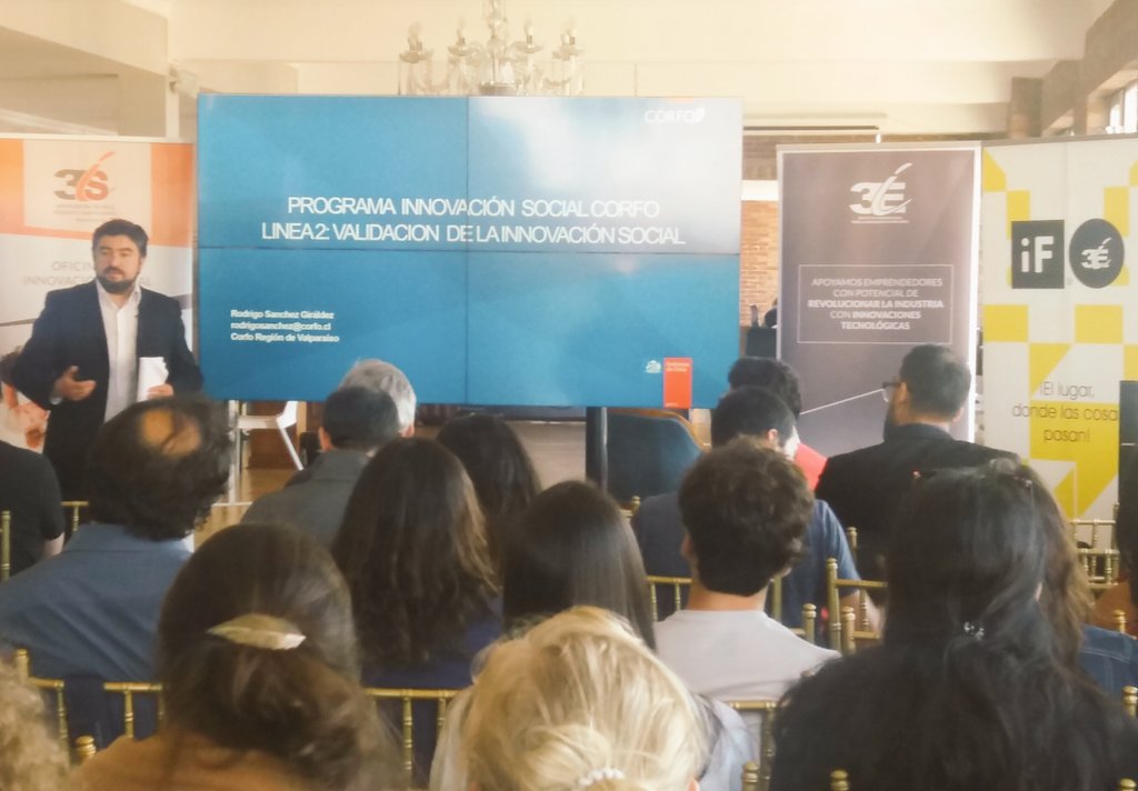 Ahora, Rodrigo Sánchez, ejecutivo <a href="/Corfo/">Corfo</a>, abre taller de Innovación Social en <a href="/iFValparaiso3iE/">iF Valparaiso 3IE</a>. Cc <a href="/IncubSocialPUCV/">Gen-E PUCV</a> <a href="/lasinorg/">Lasin</a> <a href="/Instituto3IE/">Instituto 3IE USM</a>