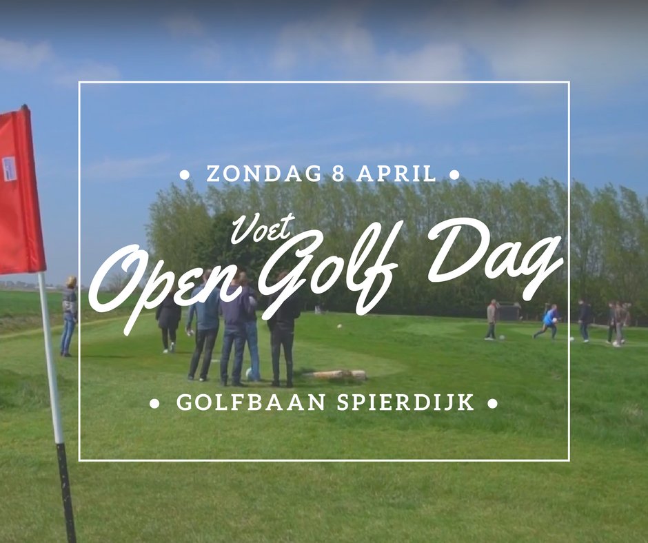 Kennismaken met #voetgolf? Of weet je al hoe leuk het is? Kom 8 april naar de Open Golf Dag in Spierdijk! Lid van <a href="/rksvstgeorge/">R.K.S.V. St. George</a> <a href="/RKEDO/">RKEDO</a> <a href="/scDynamo/">sc Dynamo</a> <a href="/vvberkhout/">VV Berkhout</a> <a href="/kwiek78/">kwiek78</a> <a href="/victoriaobdam/">Victoria-O Obdam</a> <a href="/VVApollo68/">V.V. Apollo'68</a>, Zuidermeer of een andere club? Kom lekker gratis voetgolfen! golfbaanspierdijk.nl/opengolfdag/