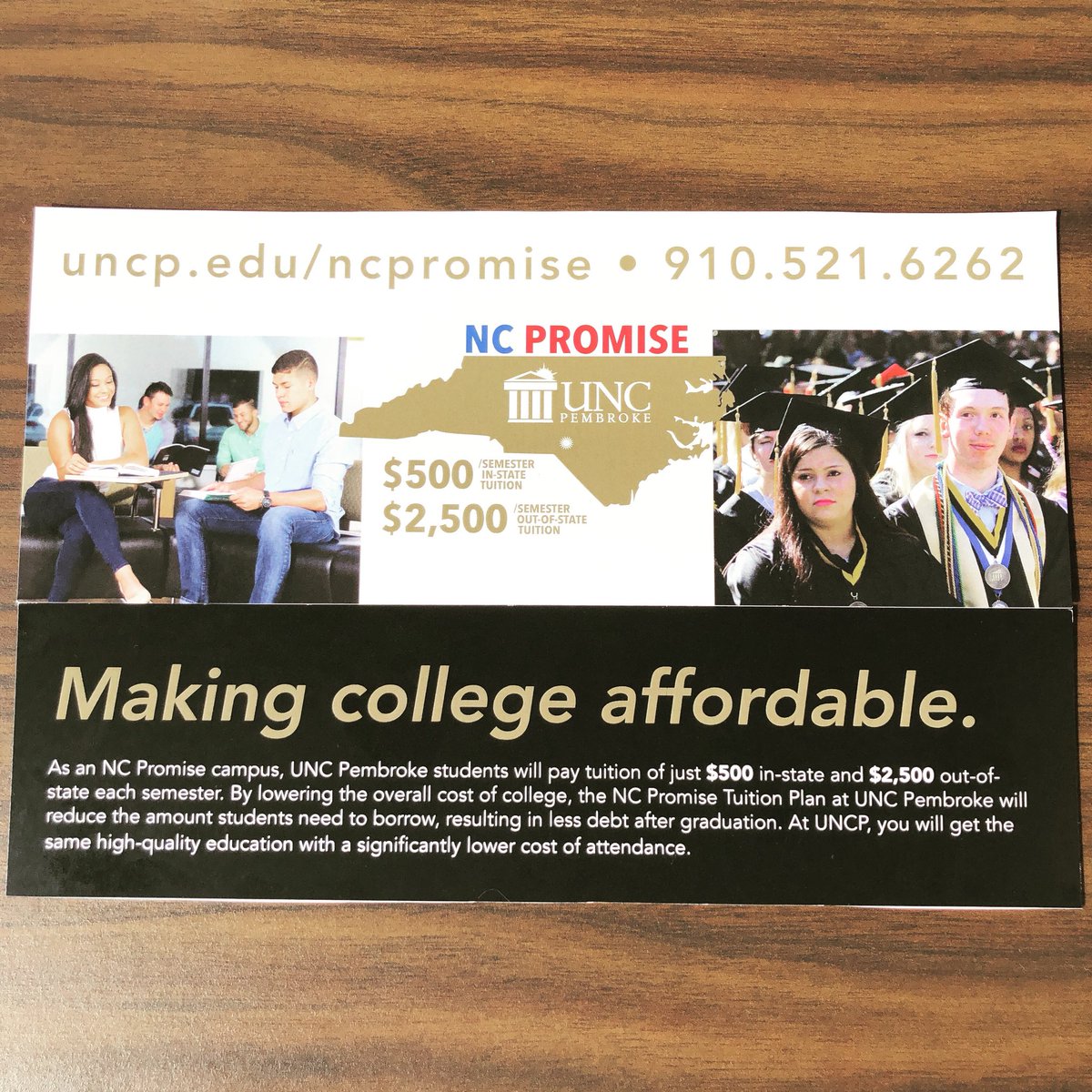 Have you heard of NC Promise? You can save thousands through this wonderful opportunity, while still gaining a very valuable education! Questions? Contact us! #NCPromise #500DollarsPerSemester #UNCP