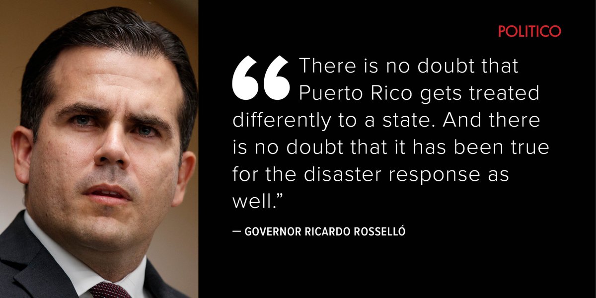 In the first weeks after Hurricanes Harvey and Maria, there were far more federal personnel and equipment in Texas than in Puerto Rico – suggesting the Trump administration was slow to give Puerto Rico the recovery assistance it needed politi.co/2pNR3Nf