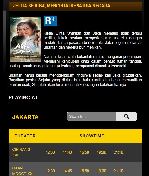 picture_play's tweet image. Di antara film Indonesia baru yang dirilis hari ini cuma tertarik nonton Jelita Sejuba karena tema nasionalis dan kultur Melayu. Tapi, lokasi bioskop yang menayangkan film ini membuat harus membatalkan niat. Entah apa alasan pihak bioskop cuma kasih slot di daerah jin buang anak.