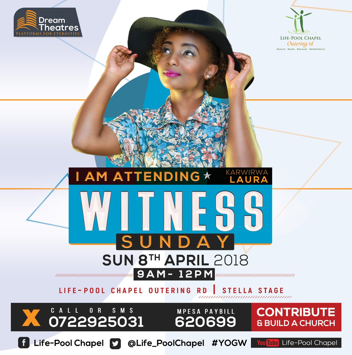 Hurutheband's tweet photo. This Sunday 8th April,  @life_poolchapel will be having one service from 9AM-12PM. It will be a Special Witness Service.
We take this opportunity to welcome you and partner with us in building a sanctuary that will create platforms and shape eternities, the Dream Theater.

#YOGW https://t.co/0sK3WW5AAg
