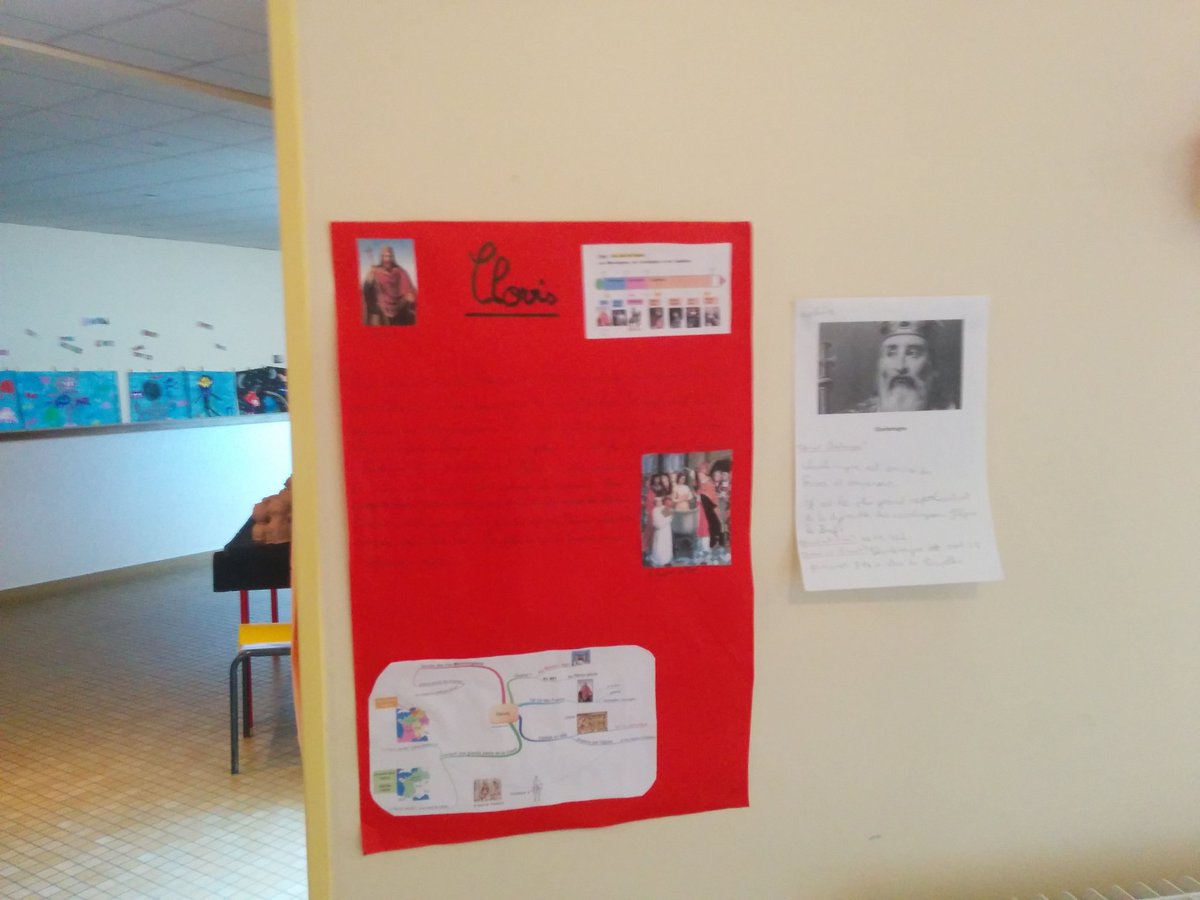 camus95CM1's tweet photo. Exposés d'histoire : Clovis et Charlemagne. https://t.co/h1HU59nlPd