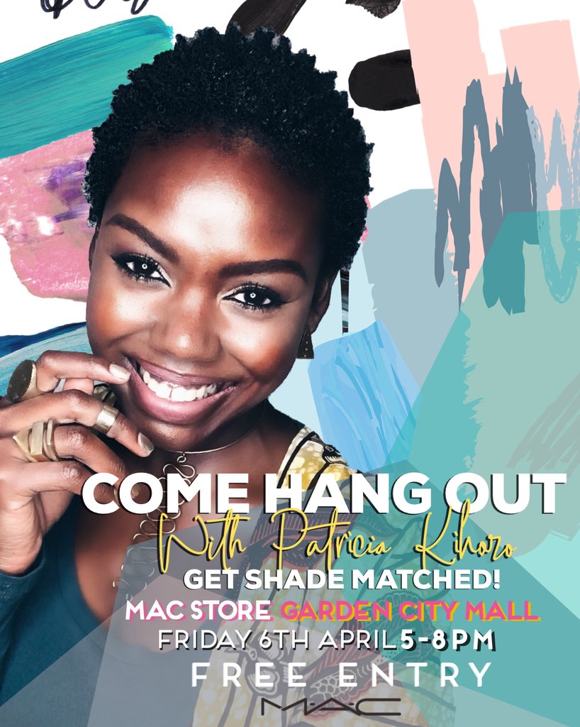 Misskihoro's tweet photo. See you tomorrow guys!
It’s free, you get to find out your perfect foundation shade and leave with a 7 day sample to try out! Also, there’ll be food and drinks and good vibes all around at the MAC Store at The Garden City Mall! No entry free 🤗🤗🤗
#FixFamKe
#FixFam https://t.co/F8arAUtv4w