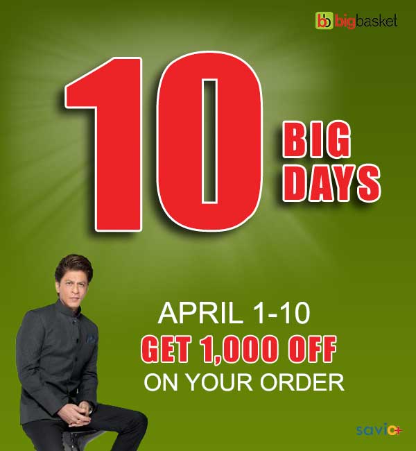 SavioPlusIn's tweet photo. Big days are back! at #bigbasket. Order your groceries during the first 10 days of the month and save upto Rs.1000/- on your order! #bigbasket #OnlineGroceries #GetConvinced #bigsavingdays
Get More offer at https://t.co/aeqtZERXB4 https://t.co/qcA70g32tF