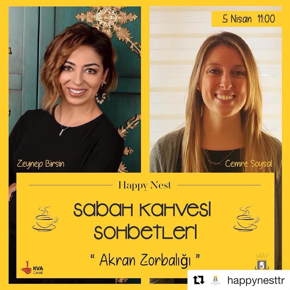 KVA Çocuk (@kvacocuk) on Twitter photo Yazarımız <a href="/zeynepzbirsin/">Zeynep Birsin</a> ve Klinik Psikolog <a href="/CemreSoysal/">cemre Su soysal</a>, bugün <a href="/HappyNest_tr/">Happy Nest</a> Sabah Kahvesi Sohbetleri'nde Akran Zorbalığı'nı anlatacak.🌈📖☕️
#KVAÇocuk #happynesttr #sabahkahvesisohbetleri #cemresoysal #zeynepbirsin #5nısan #persembe #akranzorbalıgı Yazarımız <a href="/zeynepzbirsin/">Zeynep Birsin</a> ve Klinik Psikolog <a href="/CemreSoysal/">cemre Su soysal</a>, bugün <a href="/HappyNest_tr/">Happy Nest</a> Sabah Kahvesi Sohbetleri'nde Akran Zorbalığı'nı anlatacak.🌈📖☕️
#KVAÇocuk #happynesttr #sabahkahvesisohbetleri #cemresoysal #zeynepbirsin #5nısan #persembe #akranzorbalıgı