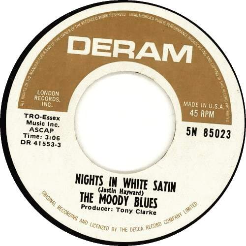 eil_rare_record's tweet photo. MOODY BLUES Nights In White Satin. 1974 US wide centred 7" vinyl single, also including Cities, plain die-cut paper sleeve. Available from https://t.co/BFrWYJRsAo #eildotcom #eil #records #vinyl #rarerecords #rarelps #rock #classicrock #pop #cratediggin… https://t.co/dlyZXFCwLB https://t.co/xvj4MFV6I6