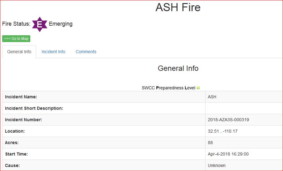 CCFirenIncident's tweet image. ~1825: #AzFire #AshFire #Update ~88Acres