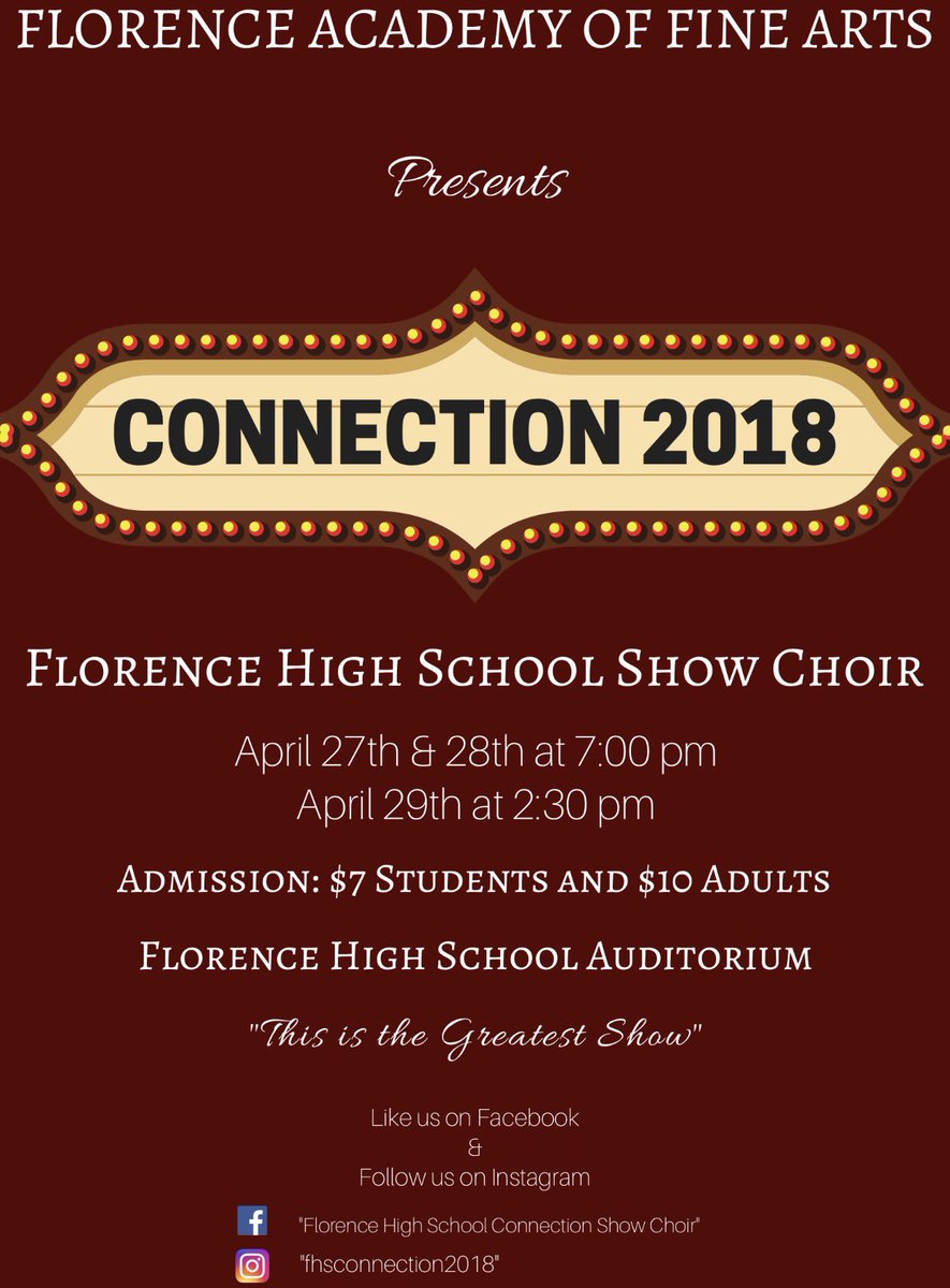 FHS_Connection's tweet image. Please come out and show support for this year's Connection 2018!! This is THE GREATEST SHOW!