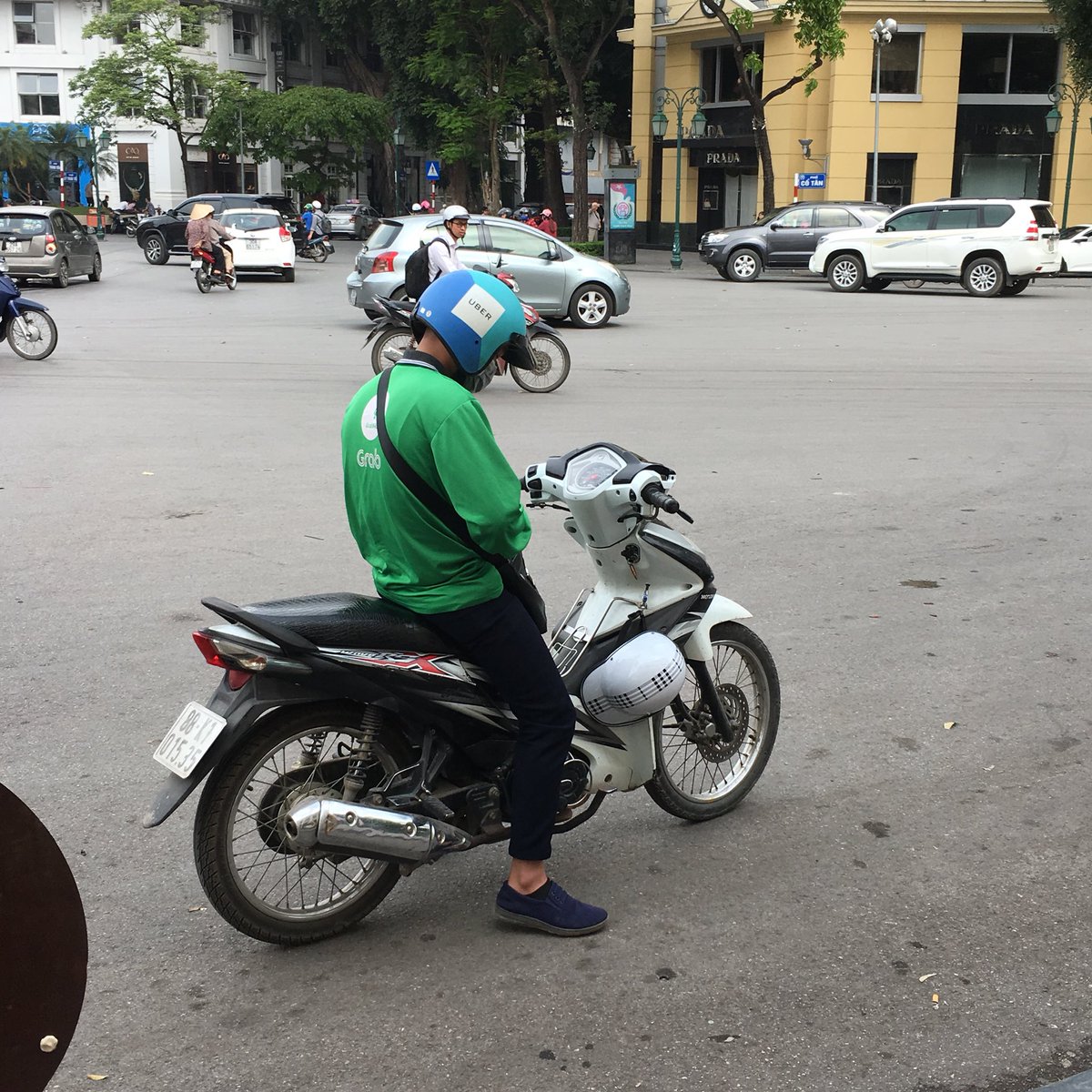 T-3 days and the #Grab #Uber merger is getting real in Hanoi. Can’t say either app is working well.