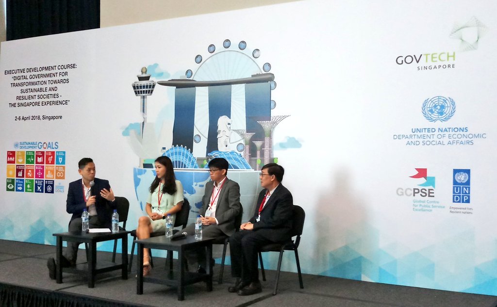 UNDPtech's tweet photo. [Day 4] kicking off our #tech #futures morning with a high-powered panel discussing #blockchain, #IoT, #AI and sustainable #development. @PolicyPalNET @NEC @DavidKChuenLEE @IDC #techPS https://t.co/kGljXyUn4w