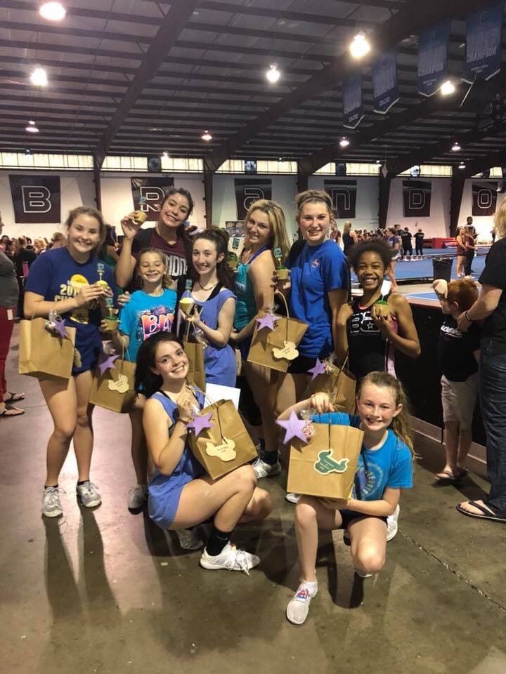 Last practice before this weekend! We are ready to showcase our new routine! 😍💜💙