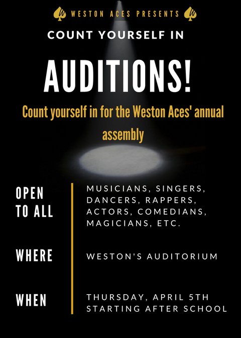 Hey Weston! We will be having our Count Yourself In assembly next month to promote our peer tutoring initiative. We want anyone who wants to showcase their talents to participate, so please share with your friends!