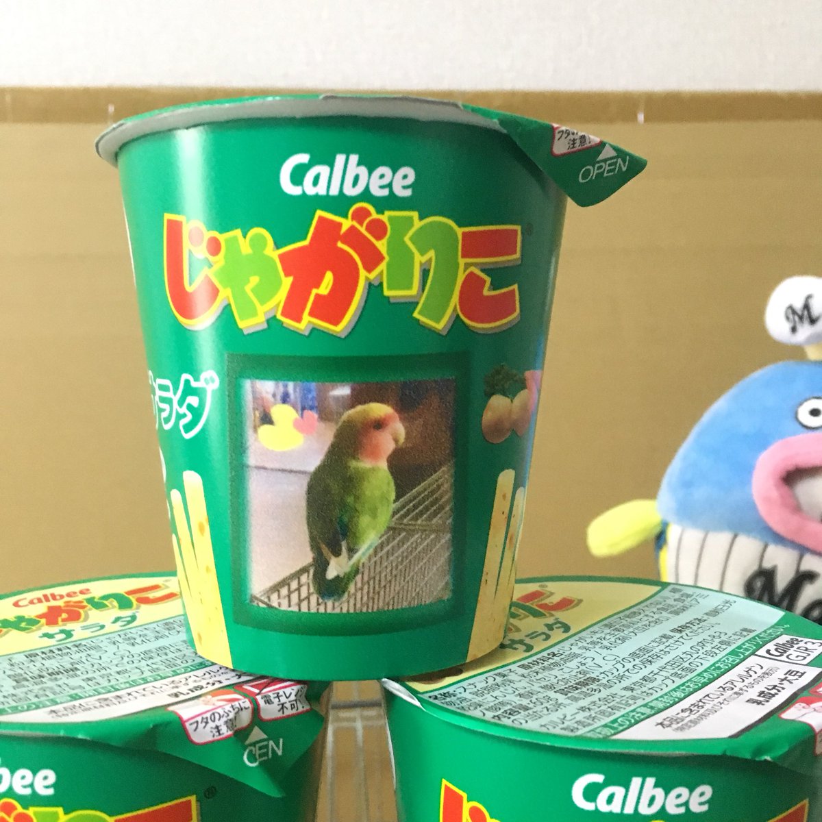 masa_mi04's tweet image. デコじゃがりこ作ってみた！😆
#インコ #セキセイインコ 
#デコじゃがりこ