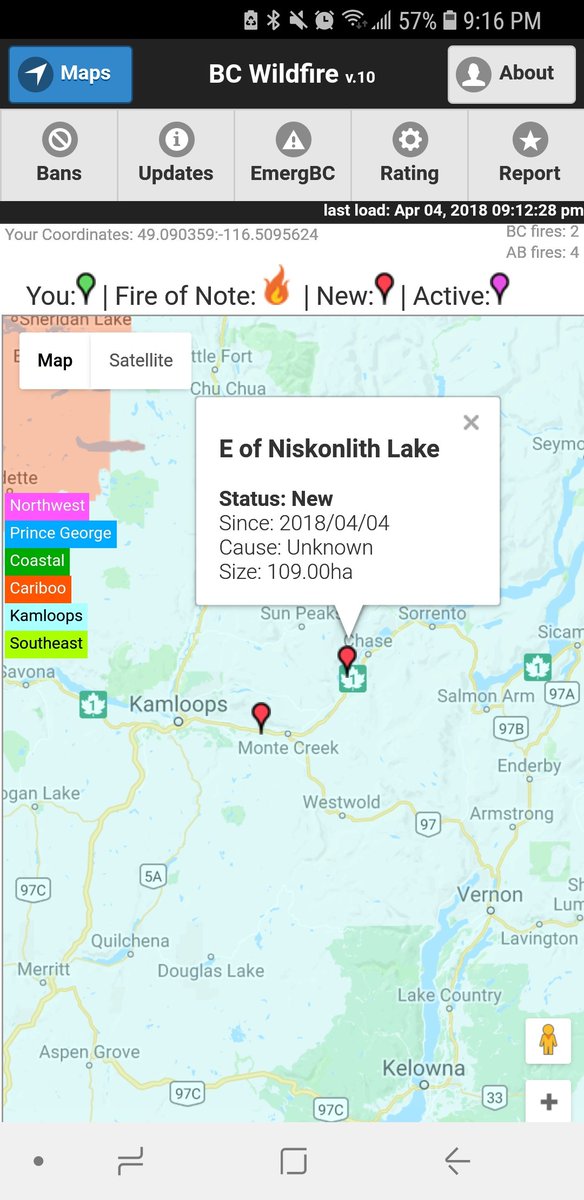 bcwildfireapp's tweet photo. @CaseyBratPack Looks like it made the map, :( https://t.co/rbItWRXYht