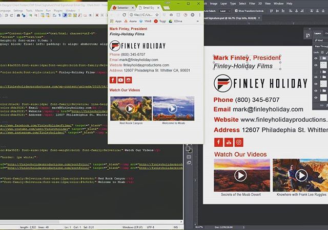 Karyn_Keene's tweet photo. From Photoshop to HTML! Just wrapped up coding this custom designed email signature for a client. Lemme know if you want one and I can set you up!
.
.
.
.
.
.
.
.
.
#code #html #webdev #branding #codetheweb #codergirl #photoshop #design #webdesign #coder… https://t.co/30AZRKCs22 https://t.co/Ut1y5Fvmcm
