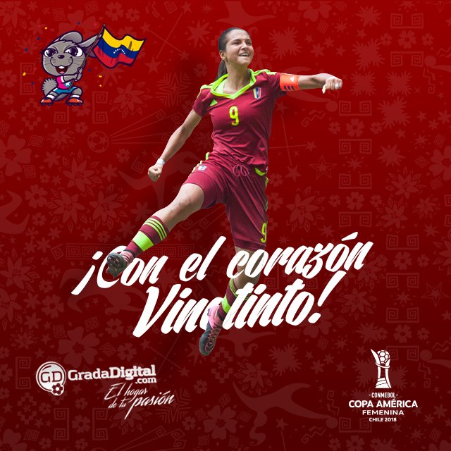 ¡Llegó el día! ¡CON EL CORAZÓN #VINOTINTO! #CopaAmericaFemenina2018 🇪🇨 vs 🇻🇪 Hora: 3:45 pm (VEN) Estadio: Francisco Sánchez Rumoroso ¡Vamos VENEZUELA! 💪🇻🇪⚽