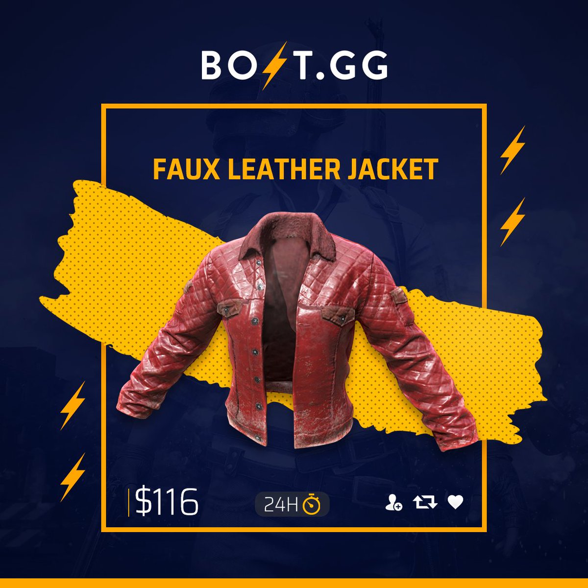 OfficialBoltgg's tweet photo. 24 Hour Faux Leather Jacket Giveaway! 

To win you must!
⚡ RT + Like + Follow
⚡ Like: https://t.co/mXkaFG1wN0
⚡ Tag two friends! https://t.co/OSN7b9m5Vw