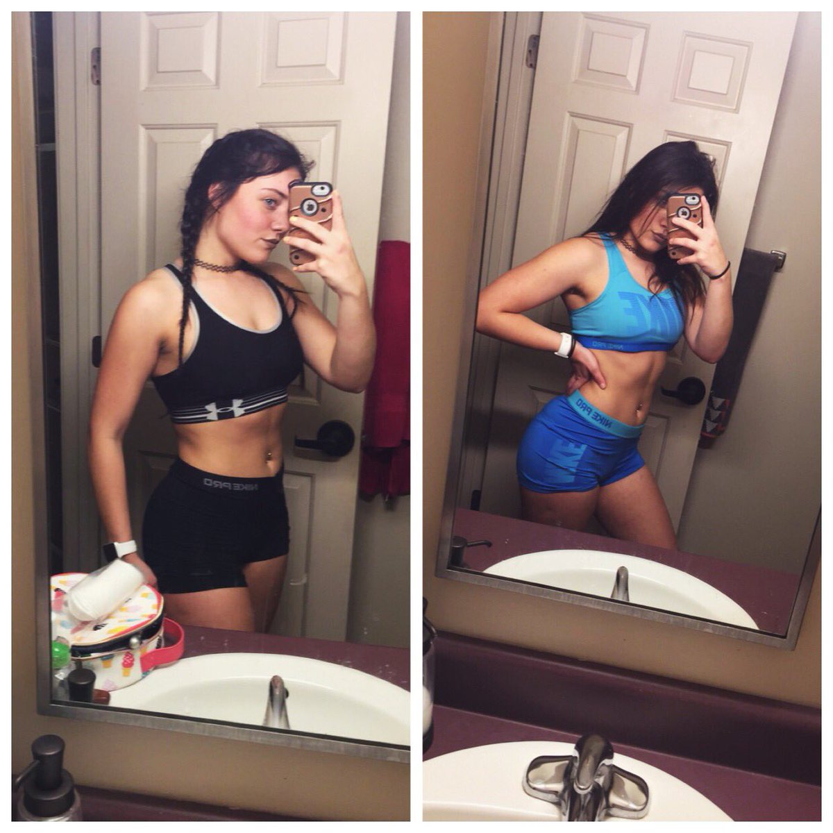 taylorbrookrose's tweet photo. Exactly one month apart 😜 #toning #cardiosux #squatz https://t.co/qftuO0XycS