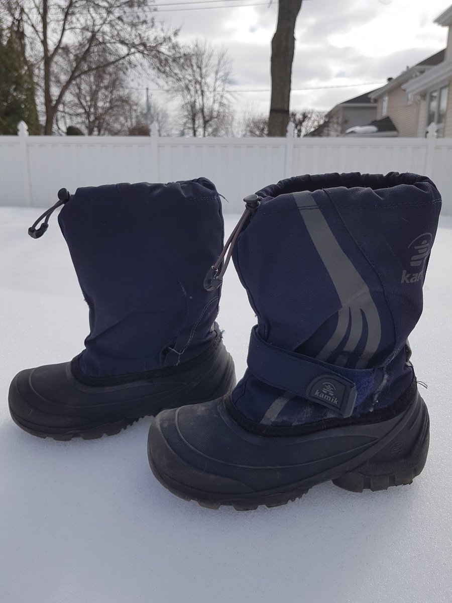 MLo1974's tweet photo. @Kamik My son's boots barely lasted one winter! The velcro strap came off of one boot, and the other one is on its way to coming off also. What is your warranty? #PoorQuality #Disappointed https://t.co/nakRlaUCb6