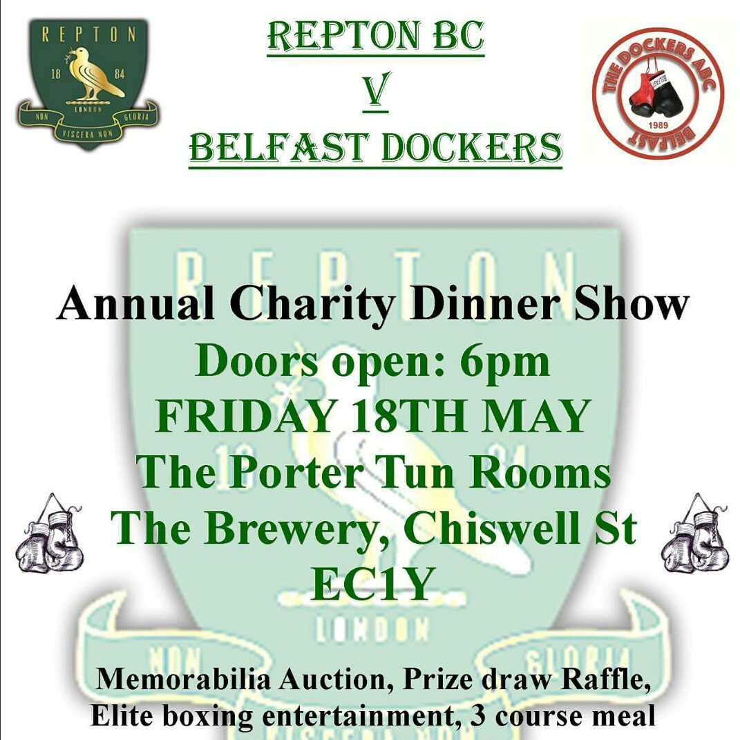 Still a few tables available so get in touch to grab then before they go! Seriously be quick #ReptonVDockers #Dinnershow #Charityshow #boxing #18may18