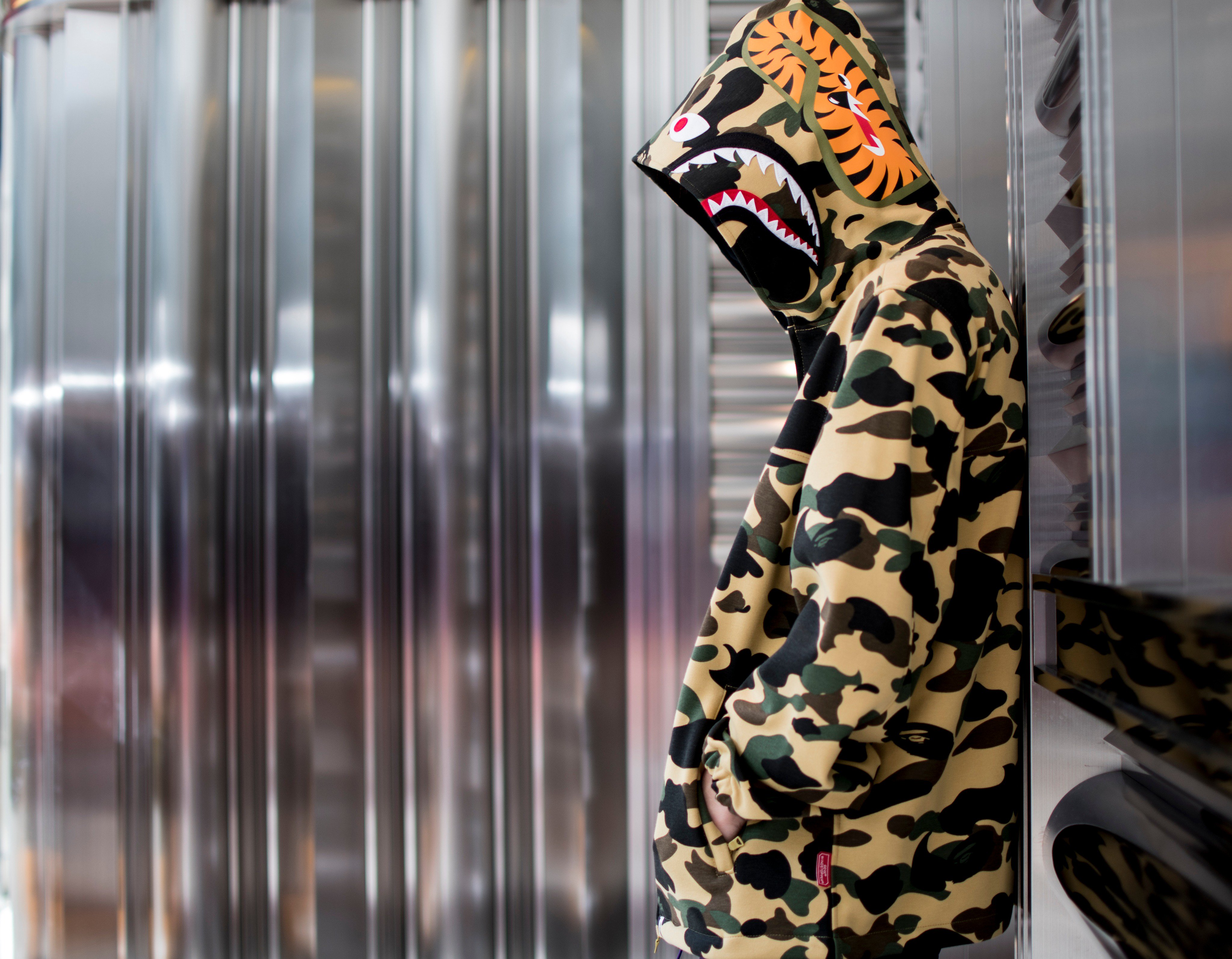 BAPE.COM on X: "WINDSTOPPER 1ST CAMO SHARK HOODIE JACKET #bape