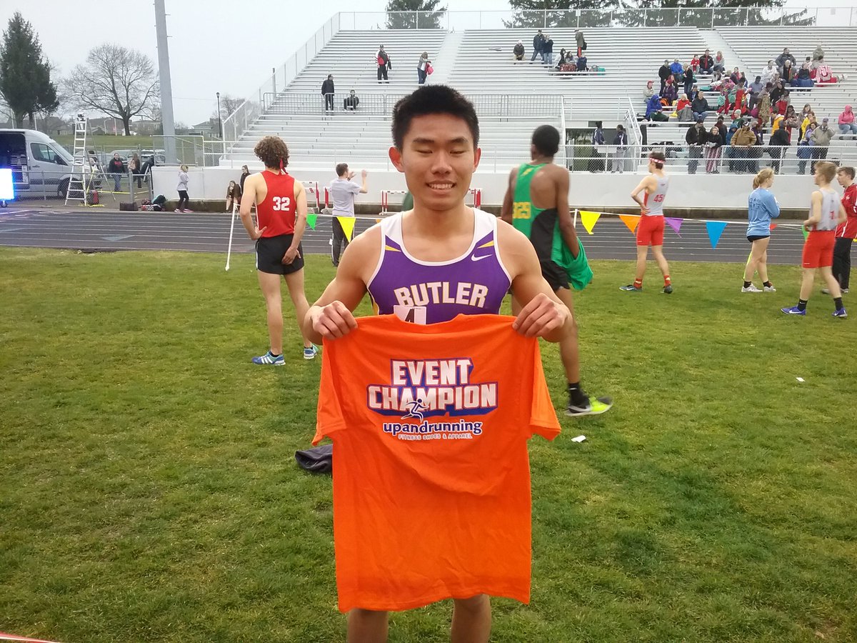 troytrack's tweet photo. Congrats to Long Lin of Butler on winning the 1600 at the @upandrunningOH invite! @butler_track https://t.co/pbmTp5lGLh