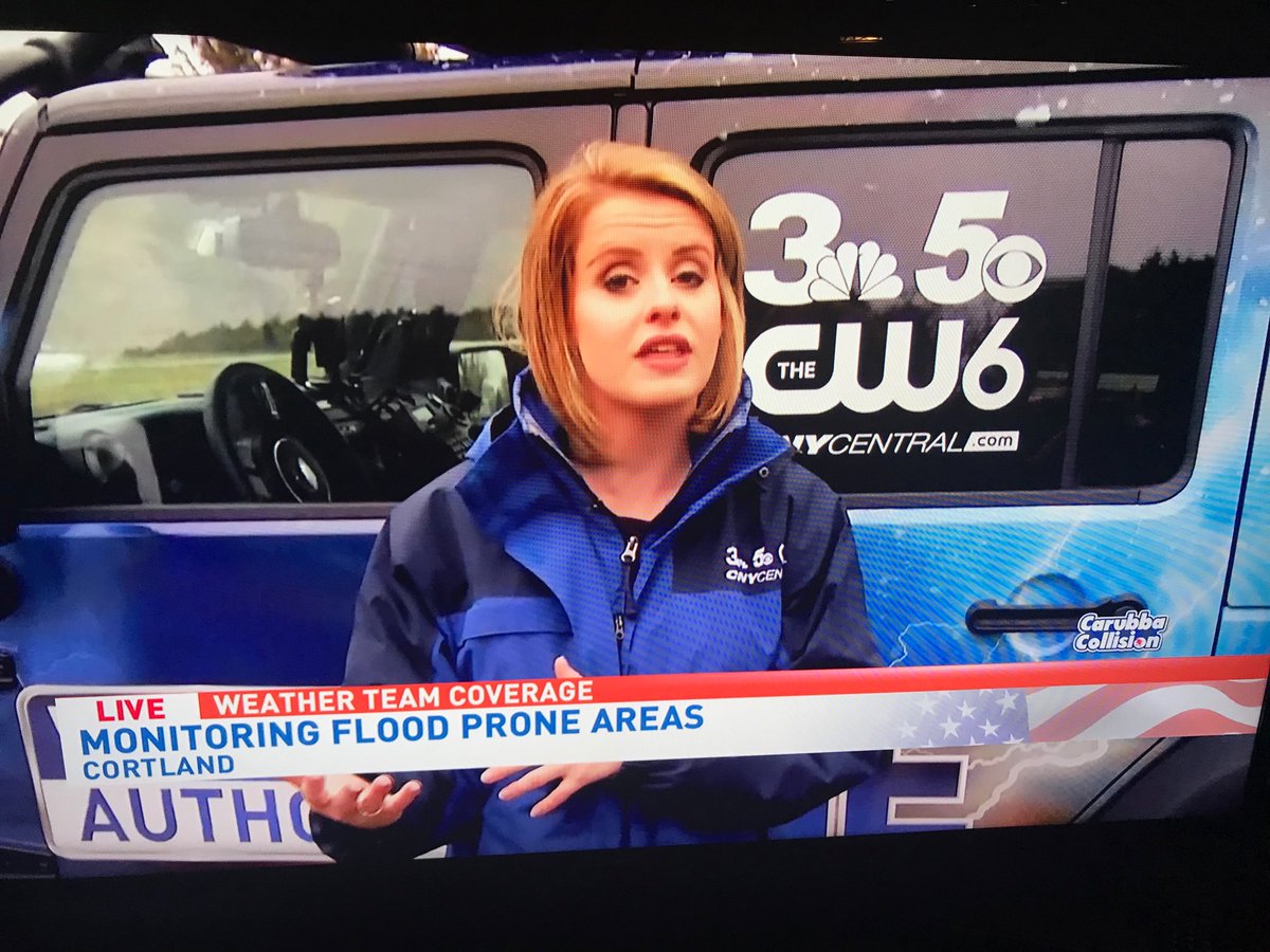 WayneStormWatch's tweet photo. Monitoring and talking flood potential @CNYcentral @MollyTott and Weather Authority One on the banks of the Tioughnioga River in Cortland. #realreadings #realstormtracking #realWeatherAuthority https://t.co/kw1zAxYoSm