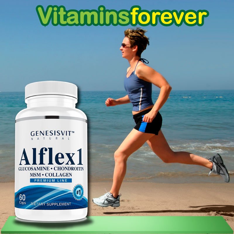 ALFLEX 1 GENESISVIT (GLUCOSAMINE + CHONDROITIN + COLLAGEN + MSM) Provides natural substances important for joints and bones. #glucosamine #glucosamina #joint #bones #jointsupport #chondroitin #goodlife #jointflexibility #jointelasticity. Available at vitaminsforever.com