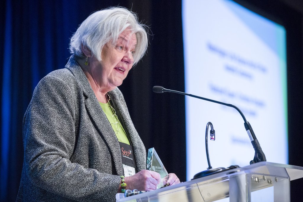 fredhutch's tweet photo. Congratulations to Drs. Denise Galloway and Lee Hartwell on induction into the @LifeScienceWA Hall of Fame at #LSINW2018! From pioneering discoveries on cancer-causing viruses to cell growth, each has made foundational contributions to science. Learn more: https://t.co/pPprfv1LfS https://t.co/YHBhE4HnTI