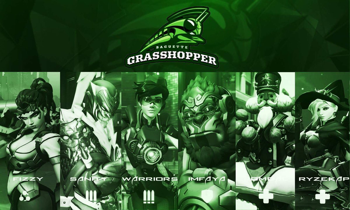 Grasshopper_OW's tweet photo. Roster -Grasshopper-
DPS/Flex | @GH_Fizzy
DPS | @Sanity_SkayL
DPS | @Warriors_750
Tank | @imfaya_ow
Support | @RomdalOW
Support | @RyzeKapGOD
Be ready... #WildGreen https://t.co/K48VF8kLBu