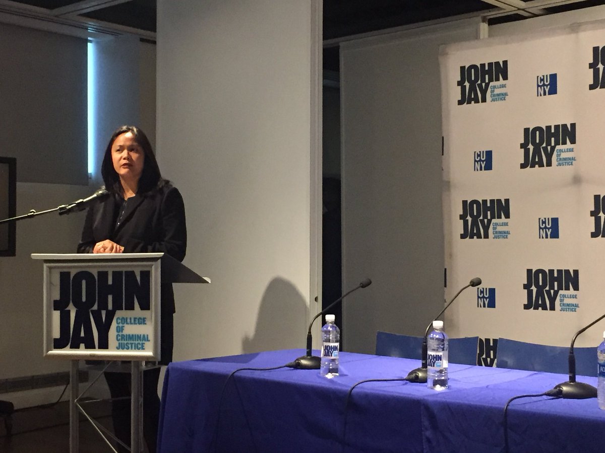NYCCHR's tweet photo. .@CarmelynMalalis reminds attendees at #SexualJusticeNow at @JohnJayCollege of @NYCCHR’s commitment to #WomensRights: @NYCCHR held women empowering event in March ‘17 at college supporting activism surrounding Women’s March & way before #sexual harassment scandals broke in news https://t.co/oquVHIPjoD