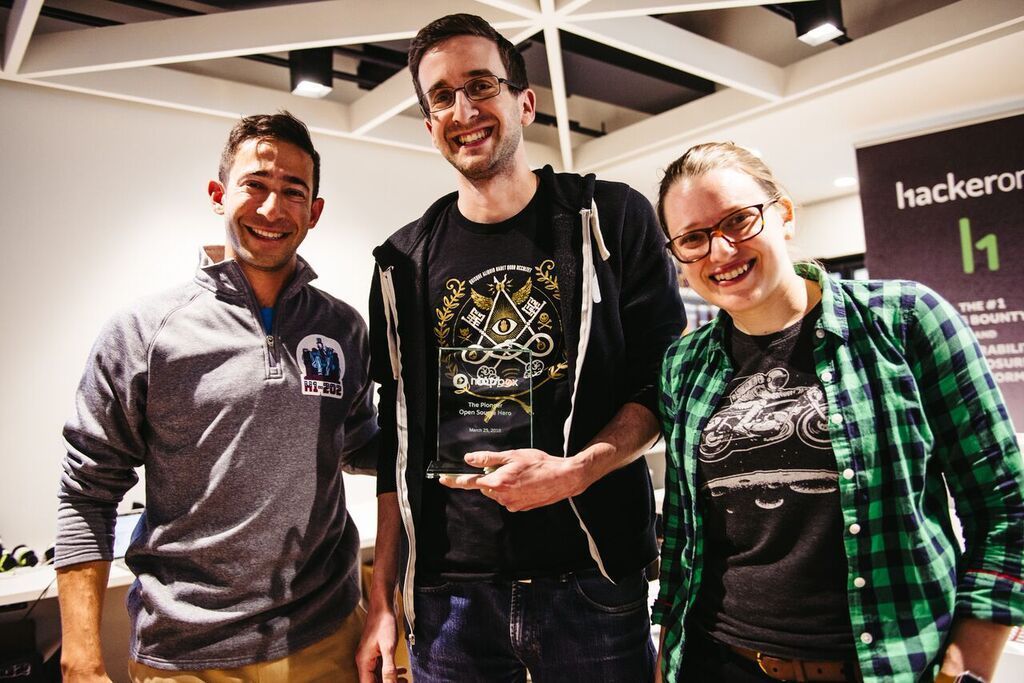 Hacker0x01's tweet image. High five to @erbbysam who identified the most vulnerabilities in #OpensSource code earning him &quot;The Pioneer&quot; award at #H1202! #TogetherWeHitHarder