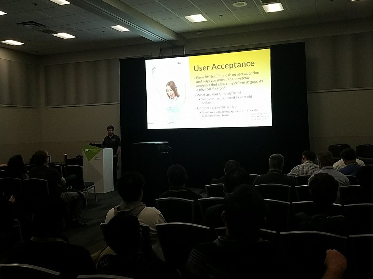 wonder_nerd's tweet image. Favorite slide of any architecting #VDI... #UserAcceptance #8691 #GTC18