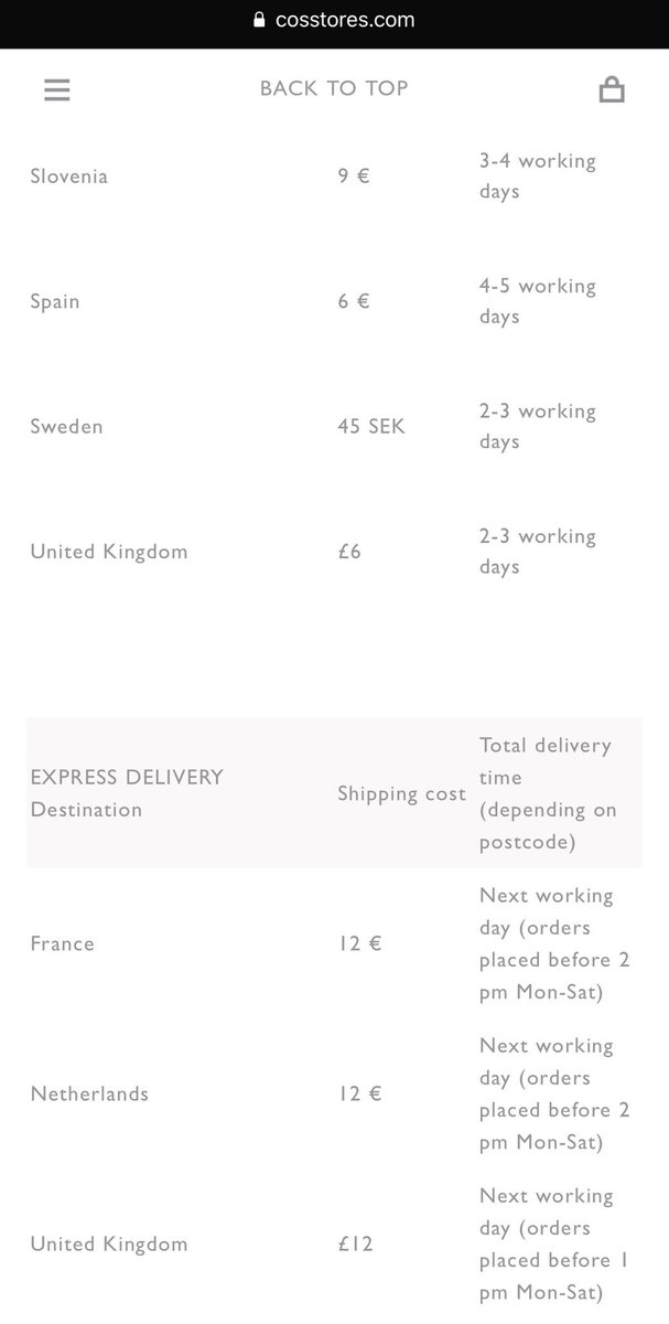 .<a href="/cosstores/">Grinklin</a>’s £6 standard UK delivery charge is a bit pricey, albeit quick (2-3 working days). In comparison, <a href="/thisiswhistles/">WHISTLES</a>’s standard UK delivery is free and takes 3-5 days and UK next weekday is £6. Can’t even click &amp; collect <a href="/cosstores/">Grinklin</a> so no alternative for shoppers