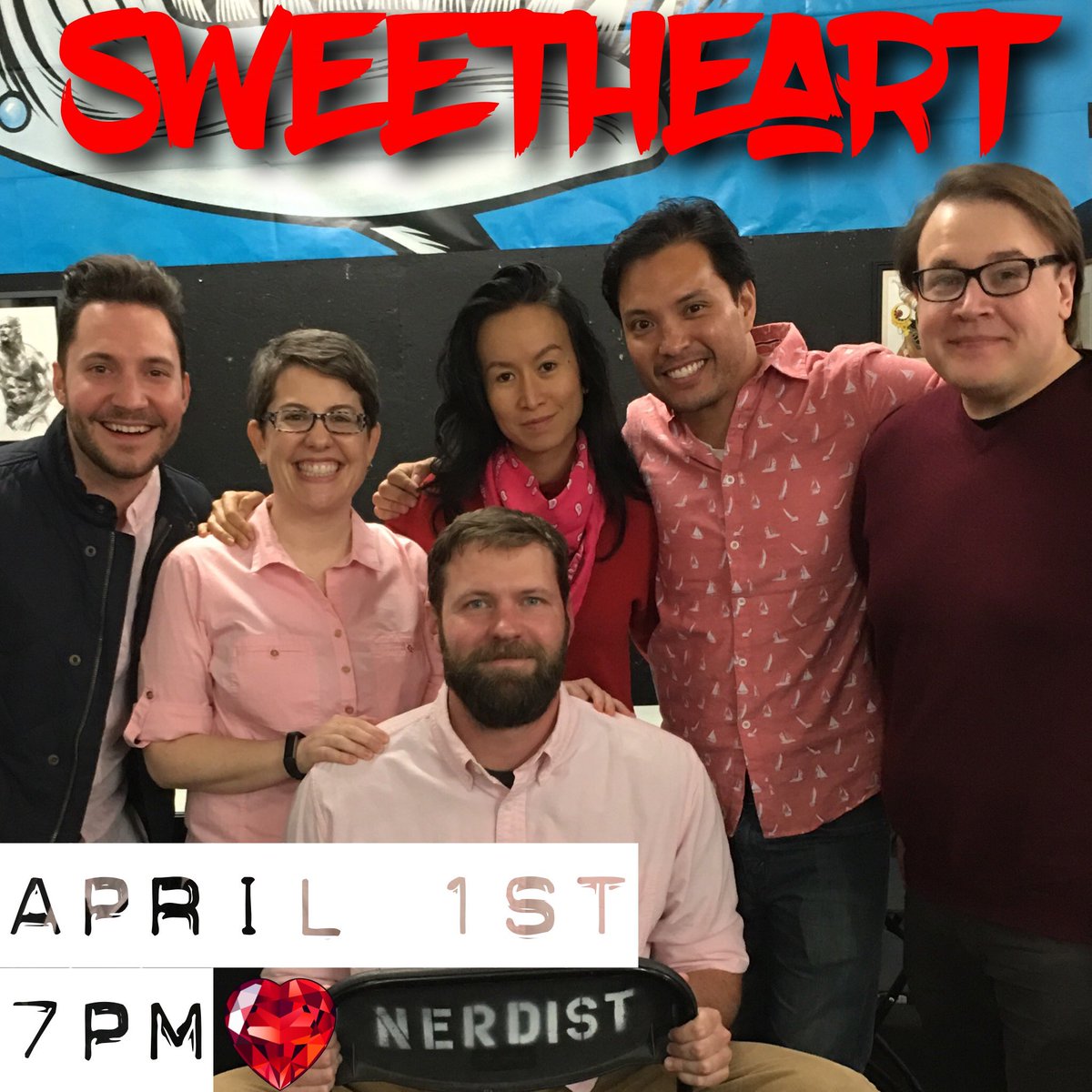 SweetheartImpro's tweet photo. Not a prank! Sweetheart has a new show on Sunday at 7pm! Come and see it at @The_Ruby_LA (formerly known as The Nerdist School)! https://t.co/NnMSA01wAv