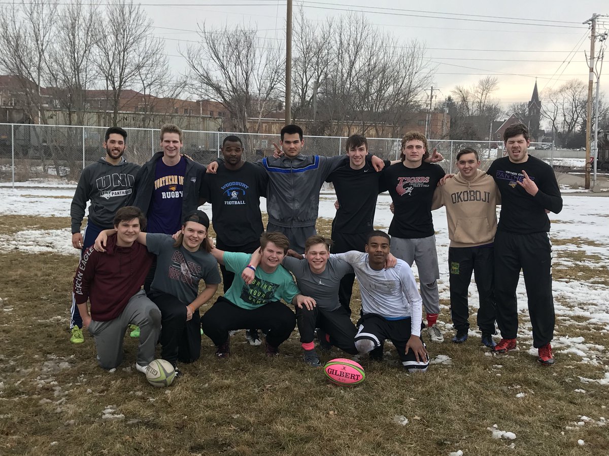 UNIMensRugby's tweet photo. Had a great time doing some assistant coaching with the @CedarFallsHS rugby team! Good luck on your match this Friday, boys! #IAYRA #BornInTheWoods https://t.co/BiuaASdegq