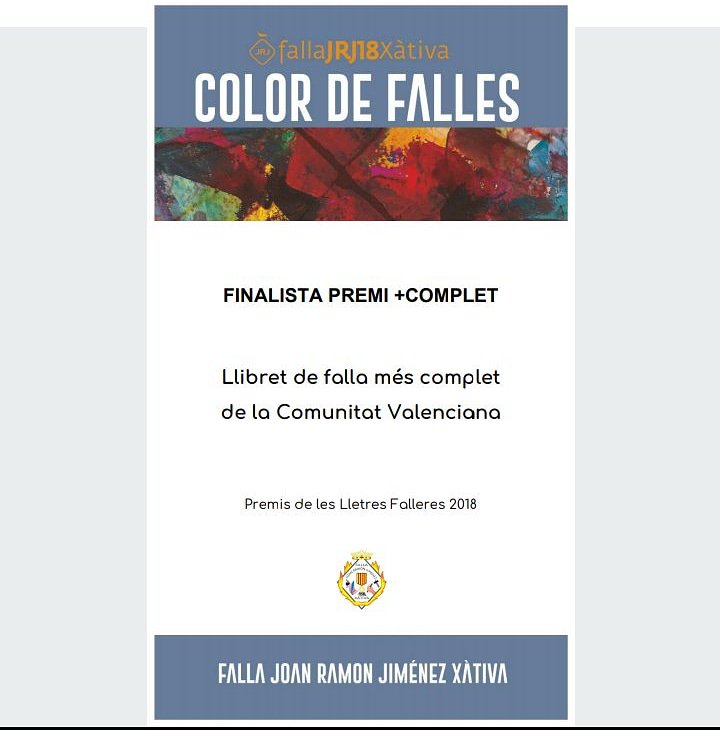 fallajrjxativa's tweet photo. De nou, d'enhorabona!! El nostre llibre ens continua fent somiar, avui Les Lletres Falleres, ens han comunicat que SOM FINALISTES al premi +complet.
Donar també l'enhorabona a la resta de finalistes!!! 
#plf18 #cultura #llibret18 #fallaJRJ #40aniversari https://t.co/XPhLvJDyxA