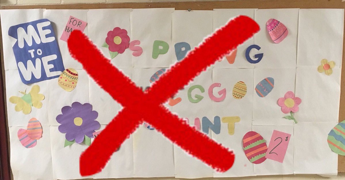 KCIMeToWe's tweet photo. We are sad to announce that we’ve had to cancel the Spring Egg Hunt tomorrow. If you would like a refund of your ticket, someone will be available infront of the AO for the first 10 minutes of lunch tomorrow! Otherwise, the money you gave for a ticket will be kept as a donation. https://t.co/5dzLGvQkWe