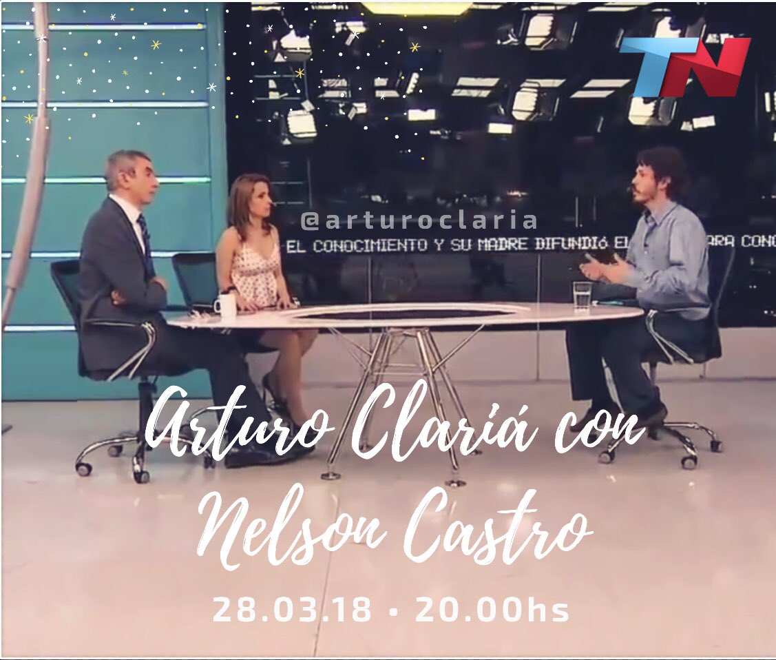 arturoclaria's tweet photo. 28.03.18 • 20.00hs
Arturo con Nelson Castro @todonoticias 

👉🏻 ¡Míralo en vivo Online!
https://t.co/YQK6mpTbXv https://t.co/63BhSR7P02