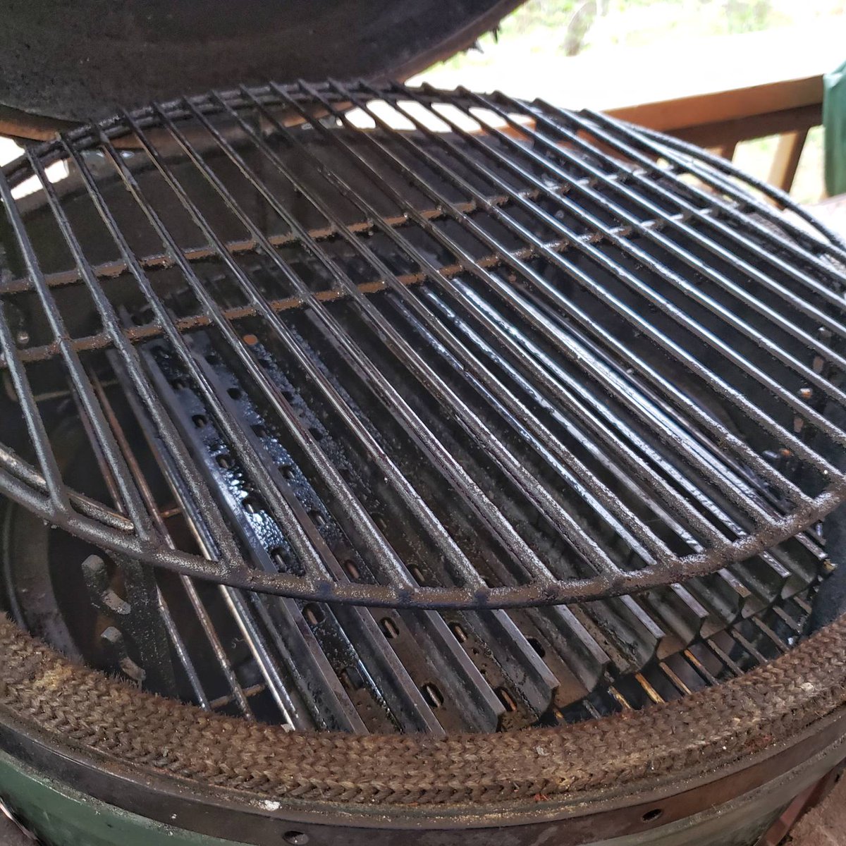NibbleMeThis's tweet photo. One trick I like to do when reverse searing is to use GrillGrates for the indirect piece and roast on a rack over that. Then pull the upper rack and the GrillGrates are halfway preheated when getting ready to sear. #GrillGrates #grilltricks #grilling https://t.co/WKHB8OhYWZ