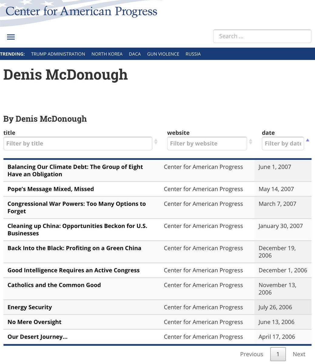 McDonough moved to the Center for American Progress, where he was a senior fellow focusing on foreign policy.  https://www.americanprogress.org/about/staff/mc-donough-denis/bio/ (hi  @johnpodesta )