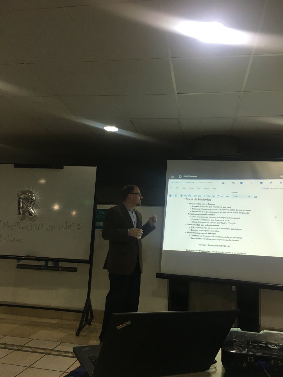 RLadiesQuito's tweet photo. Daniel Álvarez Torres mostrándonos ejemplos muy interesantes sobre la ciencia de datos @cguerrero1964 #MeetThinkIBM #rstats_latam #rstats #rladies https://t.co/bO1WZifPUh
