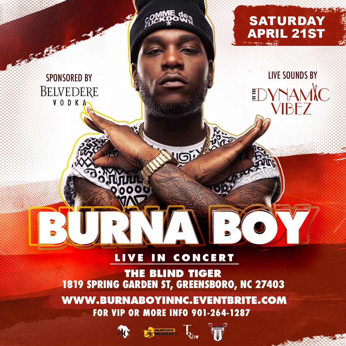 Nolimitgotu's tweet photo. @burnaboy @OfficialBelaire For the 1st time EVER.📣
•April 21st, In GREENSBORO, NC. 📆
@burnaboy Live in Concert at performance Venue •The Blind Tiger• 
Sponsored by @officialbelaire, drink specials all night long🥂🍾
It’s a concert party alongside a LIVE BAND! 
 💥APRIL 21ST💥
#Burnaboy #outisde https://t.co/zXTJYQp2XU