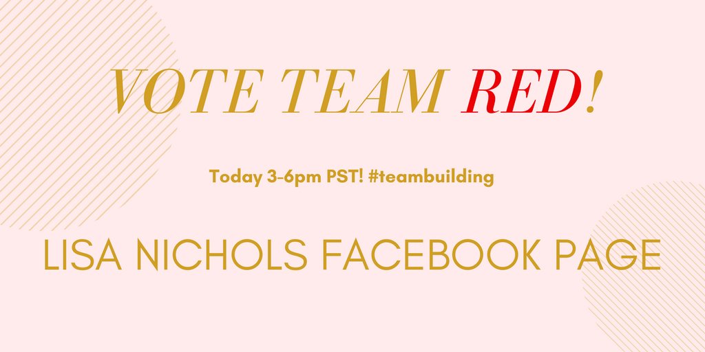 susiecarder's tweet photo. VOTE TEAM RED * https://t.co/N3TBbmXS5x *
We're doing a team competition today... You know me, I gotta WIN!!! Go Vote RIGHT NOW 3-6pm PST!! #teambuilding #teamRED #teamMTM https://t.co/dGIQd43OMK