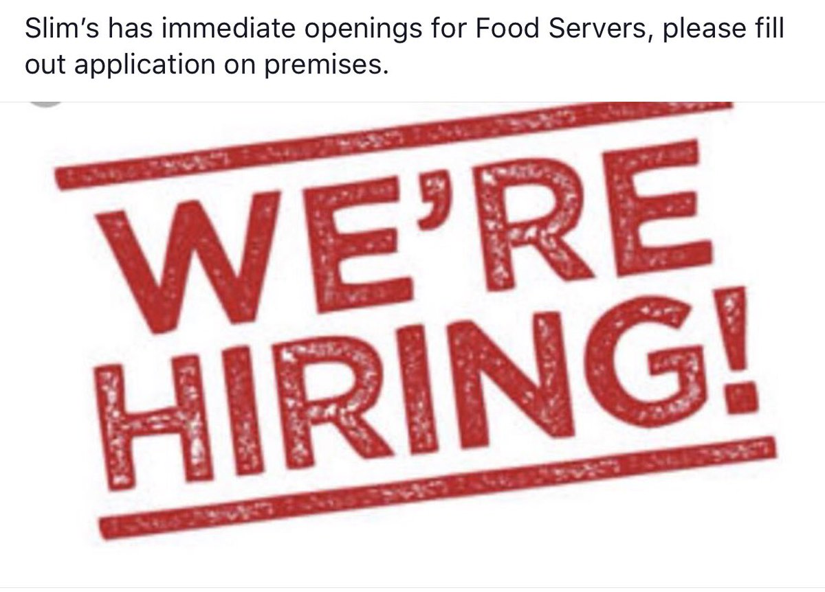 SlimandShortys's tweet photo. Looking for Servers please Share!! ALoHa https://t.co/ZKvzs6tWRC