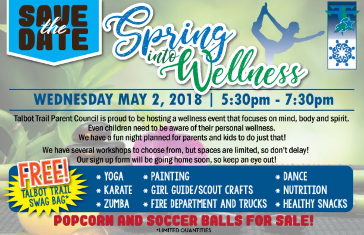 TTParentCouncil's tweet image. Check it out! #SpringIntoWellness @talbot_trailps