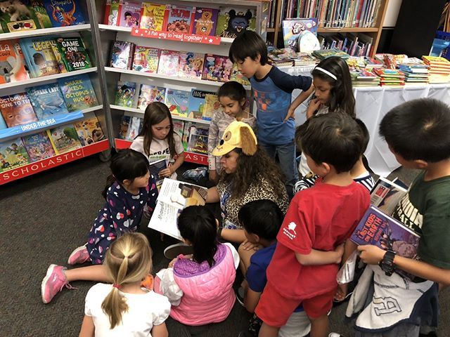 sh_irvine_pta's tweet photo. So lucky to have Mrs. West-Simon at SH - the kids (and adults!) LOVE listening to her read. π And PTA wouldnβt be able to run our book fairs without her! #shpta #shbookfair #pta4kids https://t.co/iitxRzgDtf