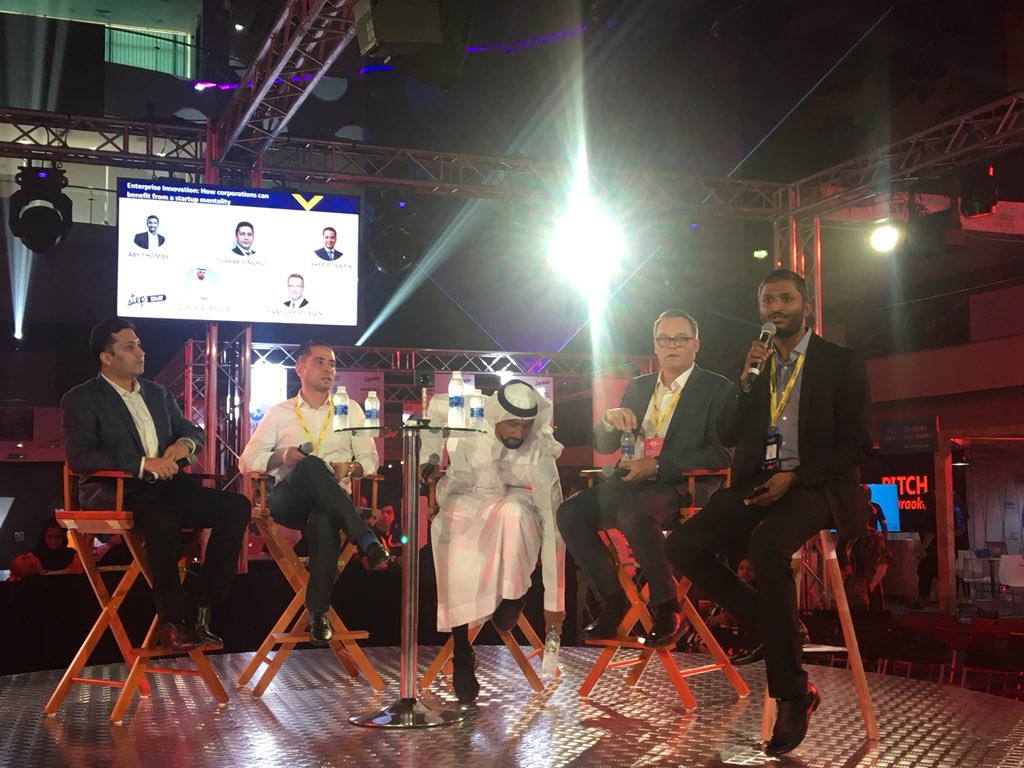 tashapupic's tweet image. .@thisisaby opens a conversation on enterprise innovation with @Dtec_dso's Hans Christensen, @microsoftgulf's Sherif Tawfik, @CrescentEnterp's Tushar Singhvi and E11 Capital's Yousuf Al Mulla. Tweet us your question at @EntMagazineME #STEP2018 #STEPStart